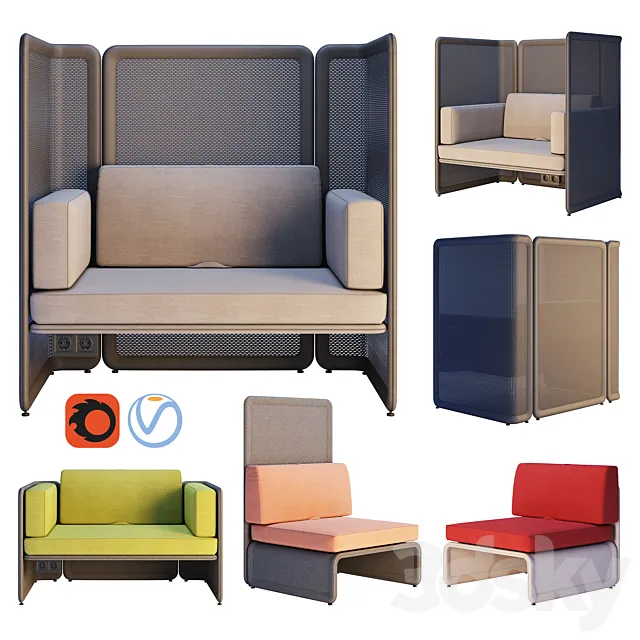 Coalesse – Lagunitas Lounge System Chair 3D Model