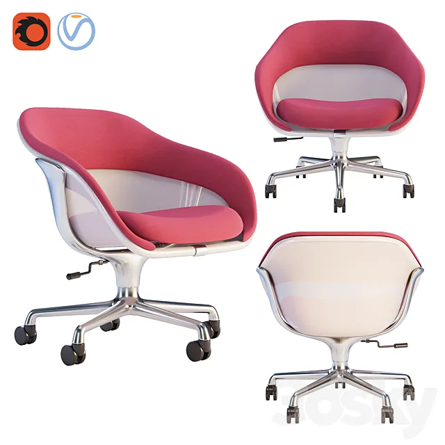 Coalesse – SW_1 Conference Seating & Pouf 3D Model