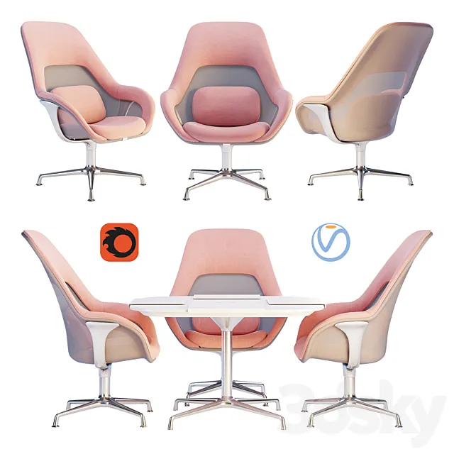 Coalesse – SW_1 Lounge Seating & Conference Table 3DModel