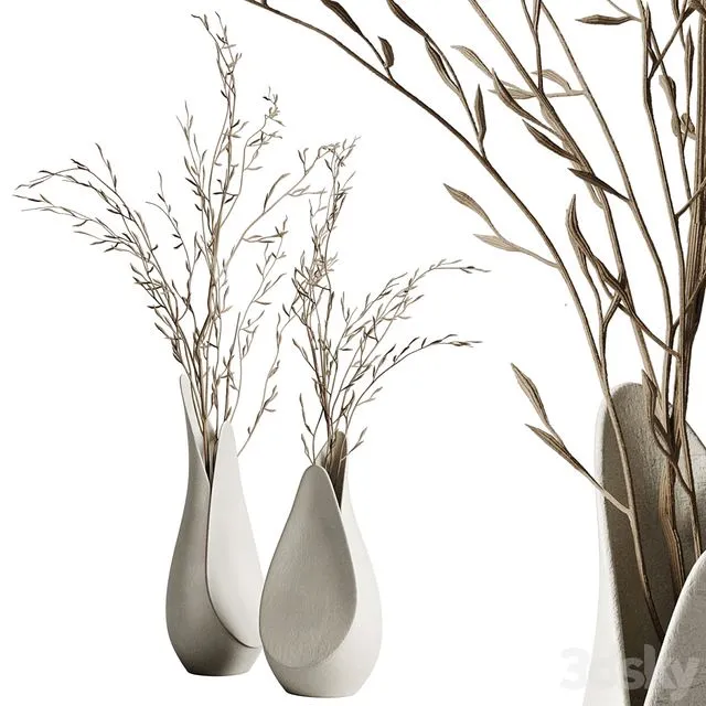Coals vase from Corner design with branches 3D Model Coals vase from Corner design with branches 3D Model