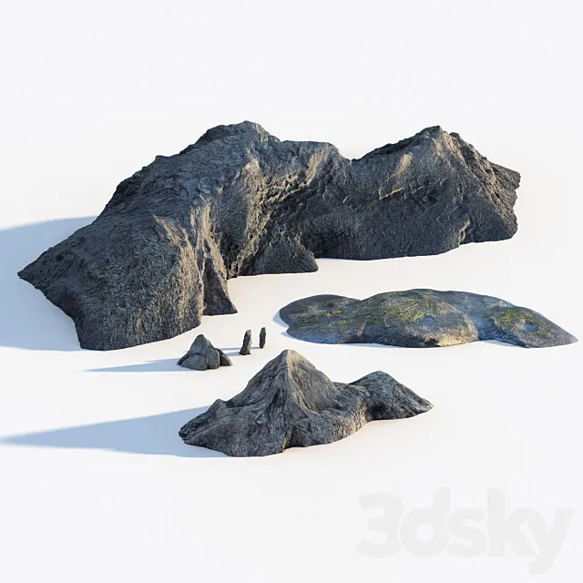 Coastal rock bundle 3D Model Coastal rock bundle 3D Model