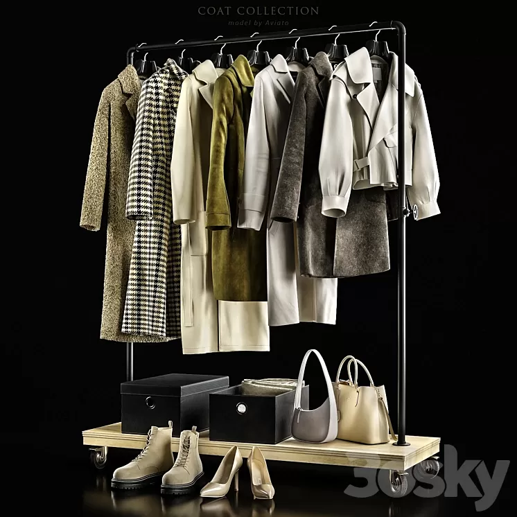 Coat collection 3D Model Free Download