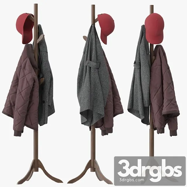Coat Rack 8 Hooks 3D Model Download