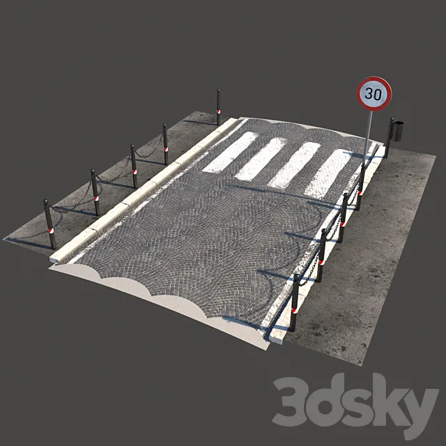 Cobblestone street 3D Model Cobblestone street 3D Model