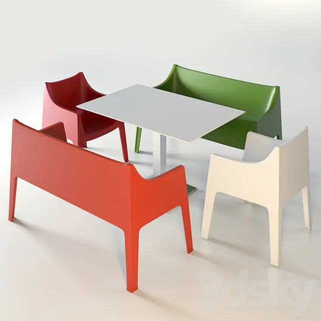 Coccolona divano & Chair 3D Model Coccolona divano & Chair 3D Model