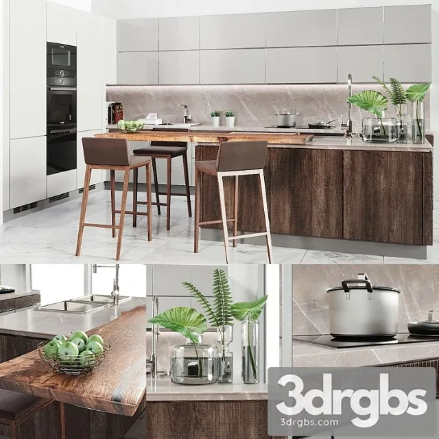 Cocina verona mod wood 3D Model Download