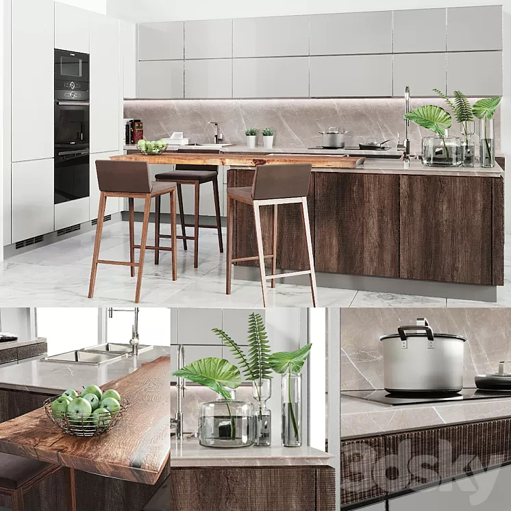 Cocina Verona Mod wood 3D Model Cocina Verona Mod wood 3D Model