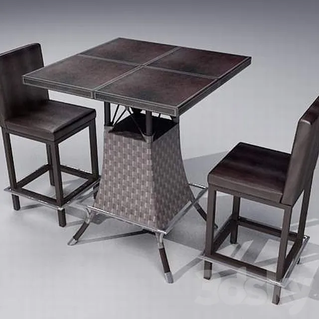 Cocktail tables with chairs 3DModel Cocktail tables with chairs 3DModel