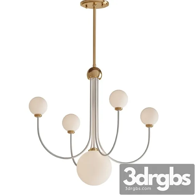 Coco 5-light aged brass white led chandelier with opal shiny glass shade 3D Model Download Coco 5-light aged brass white led chandelier with opal shiny glass shade 3D Model Download