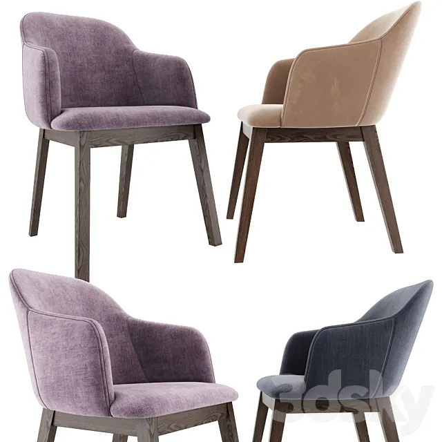 Coco Arm Dining Chair Set 3D Model Coco Arm Dining Chair Set 3D Model