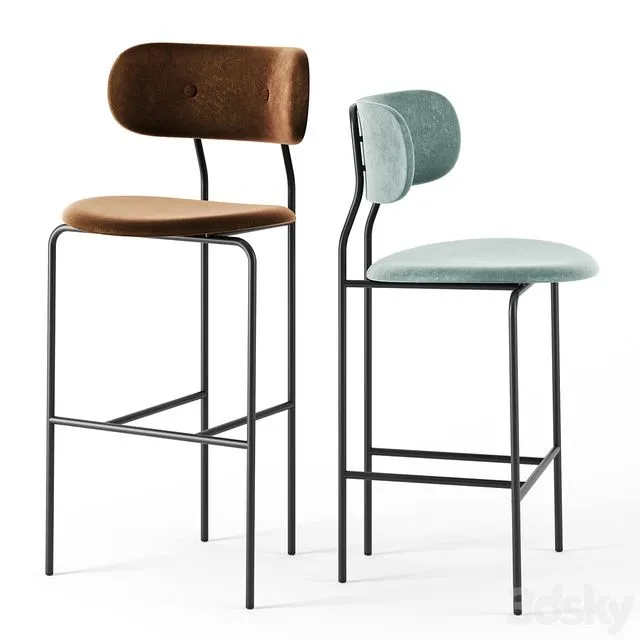 Coco bar stools by Gubi 3D Model