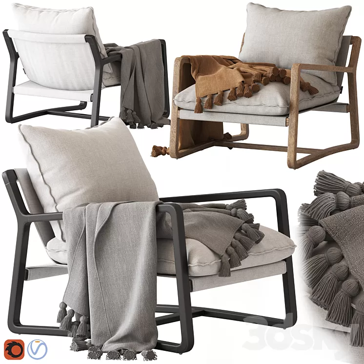 Coco Republic Bungalow Chair 3D Model