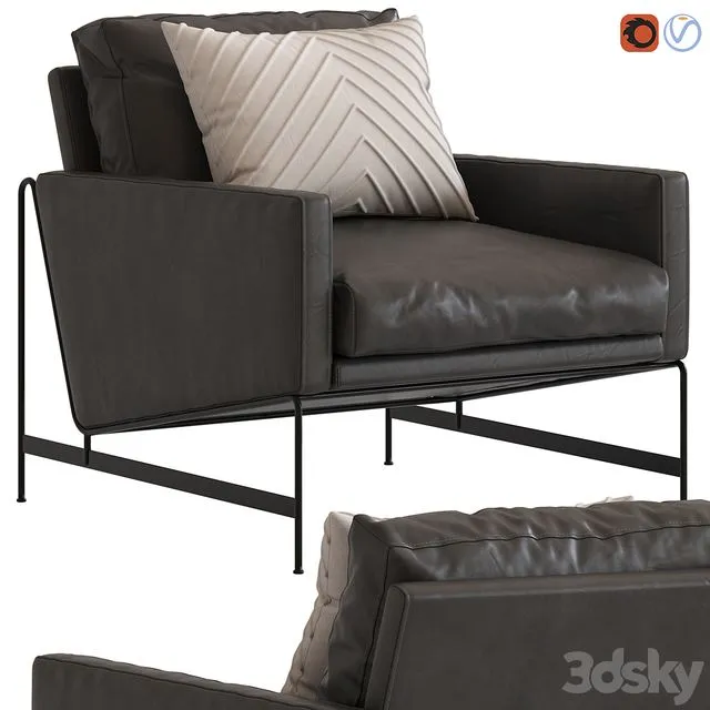 Coco Republic Clement Occasional Chair 3D Model Coco Republic Clement Occasional Chair 3D Model