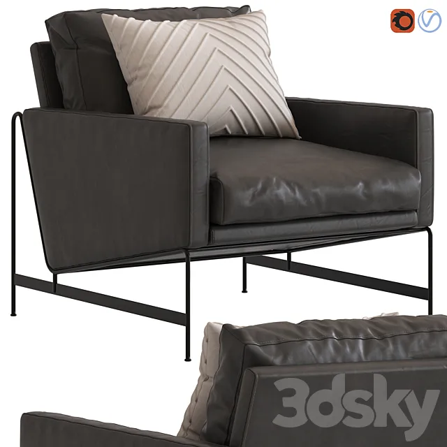 Coco Republic Clement Occasional Chair 3D Model