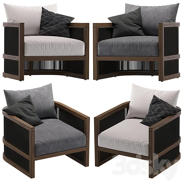 Coco Republic Como Outdoor Lounge Chair 3DModel