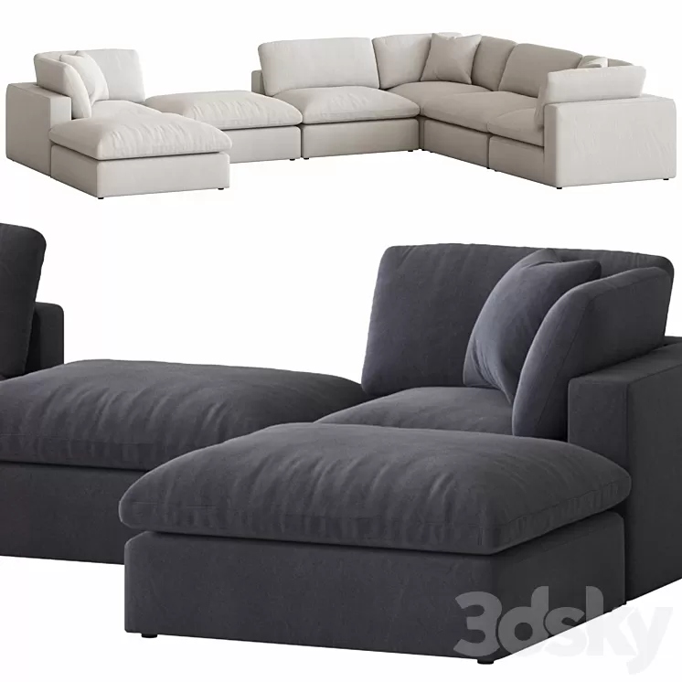 Coco Republic Dune Modular Sofa 3D Model Free Download