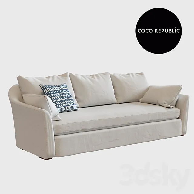COCO REPUBLIC – DUTCH SPLAYED ARM SOFA 3DModel COCO REPUBLIC – DUTCH SPLAYED ARM SOFA 3DModel