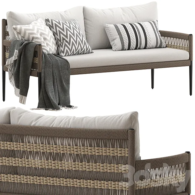 Coco Republic Ellisse Outdoor Sofa 3D Model Coco Republic Ellisse Outdoor Sofa 3D Model