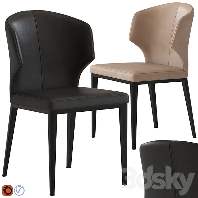 Coco Republic Franco Chair 3D Model Coco Republic Franco Chair 3D Model