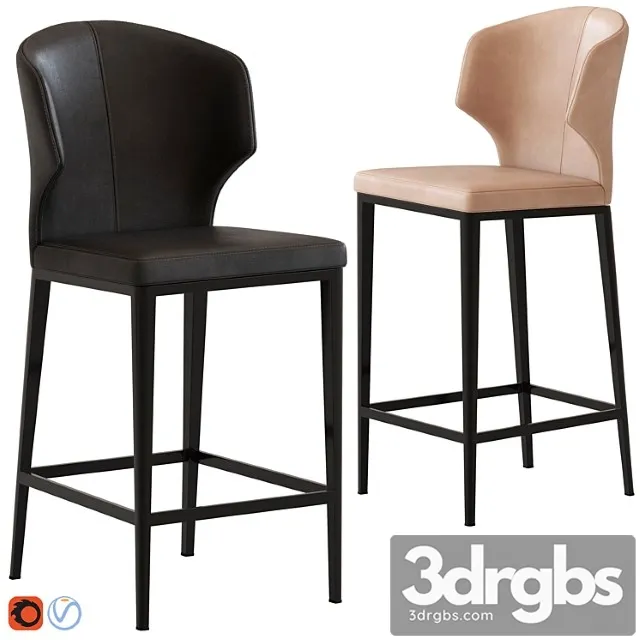 Coco republic franco stool 2 3D Model Download Coco republic franco stool 2 3D Model Download