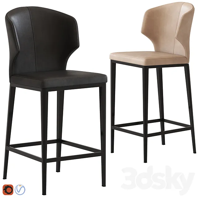 Coco Republic Franco Stool 3D Model Coco Republic Franco Stool 3D Model