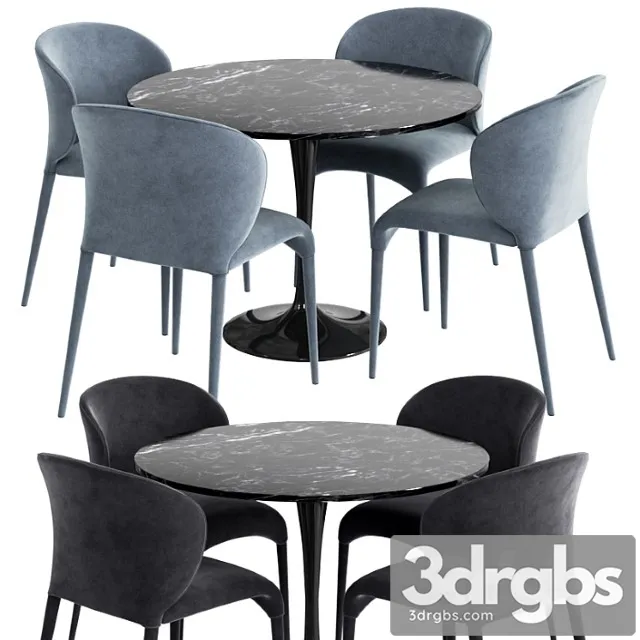 Coco Republic Knoll Dinning Set 3D Model Download Coco Republic Knoll Dinning Set 3D Model Download