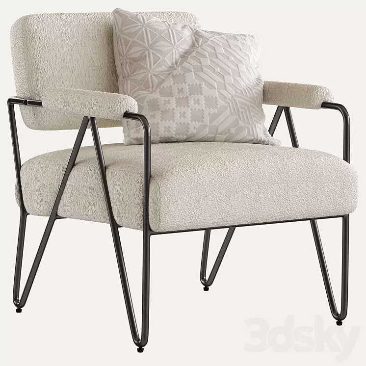 Coco Republic Lydia Occasional Chair 3D Model Coco Republic Lydia Occasional Chair 3D Model