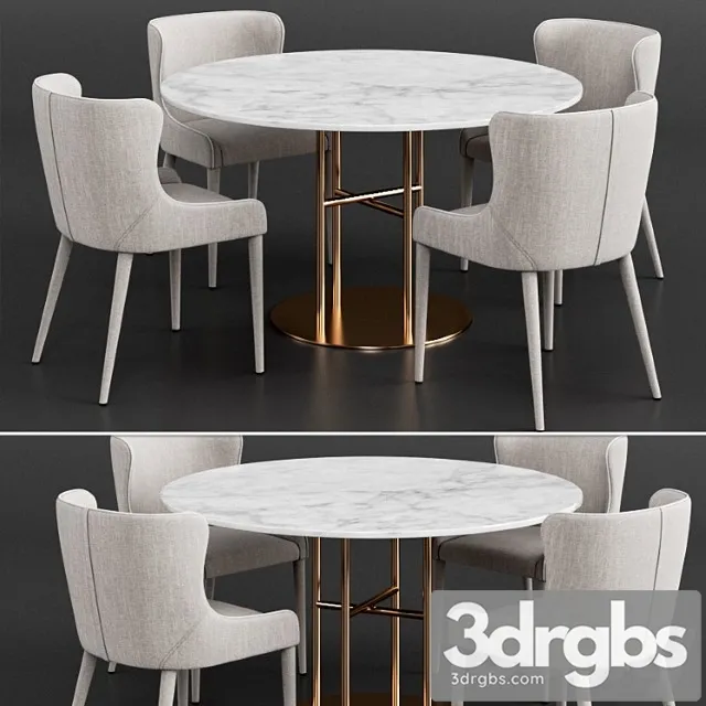 Coco Republic Markson Dining Chair Flex Dining Table 3D Model Download Coco Republic Markson Dining Chair Flex Dining Table 3D Model Download