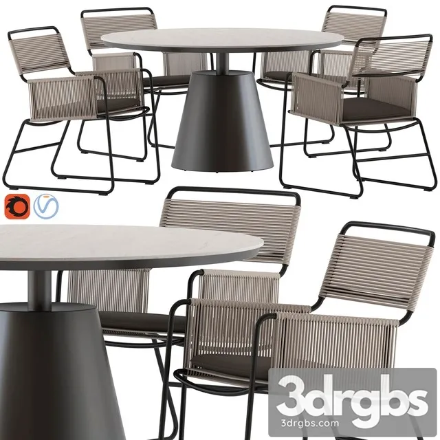 Coco Republic Milan Chair and Polo Table 3D Model Download Coco Republic Milan Chair and Polo Table 3D Model Download