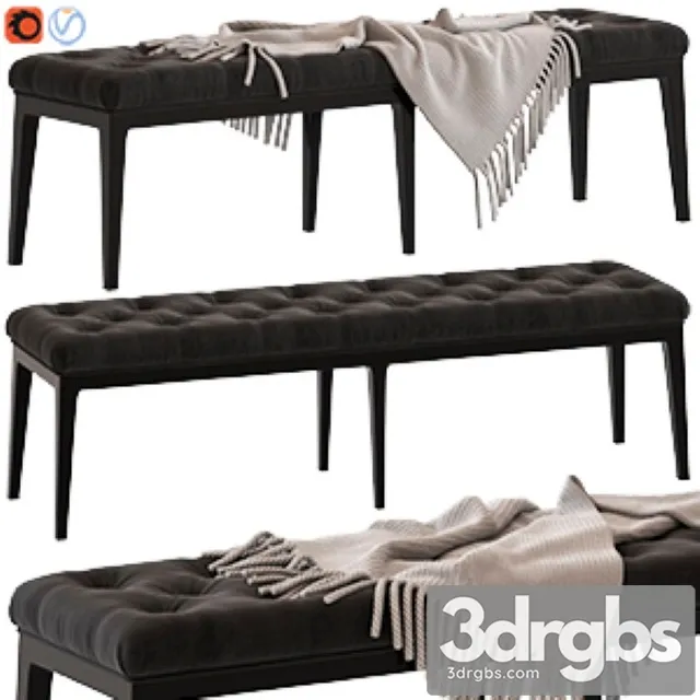 Coco Republic Piccadilly Tufted Bench 3D Model Download