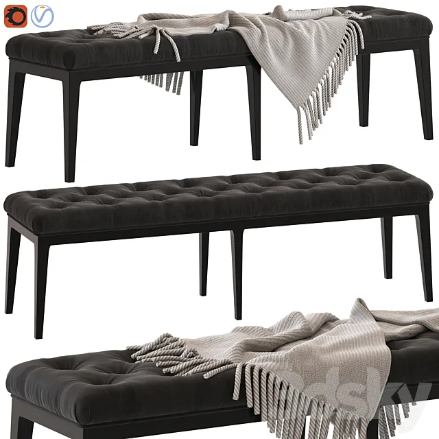 Coco Republic Piccadilly Tufted Bench 3DModel