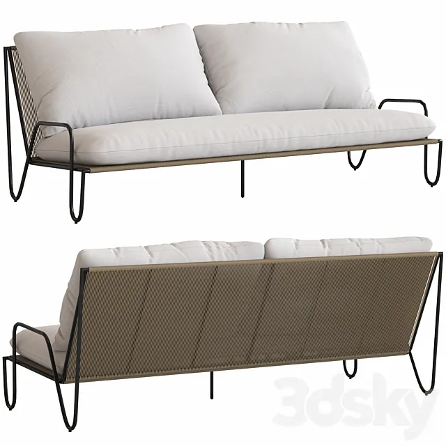 Coco Republic Shore Outdoor Sofa 3D Model Coco Republic Shore Outdoor Sofa 3D Model