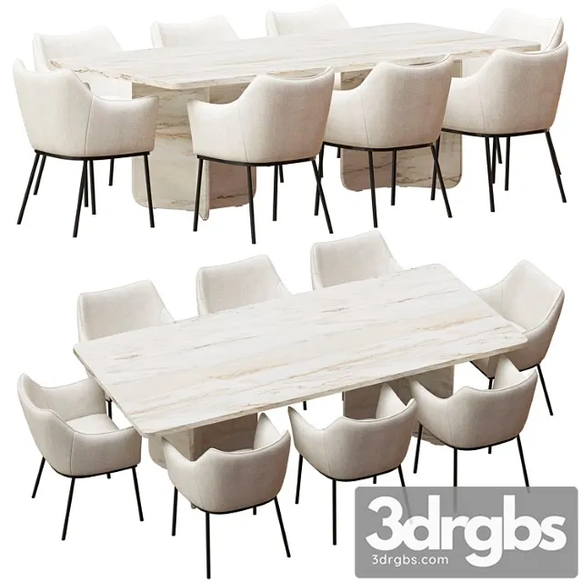 Coco Republic St James Dining Chair And Como Rectangular Table 3D Model Download Coco Republic St James Dining Chair And Como Rectangular Table 3D Model Download