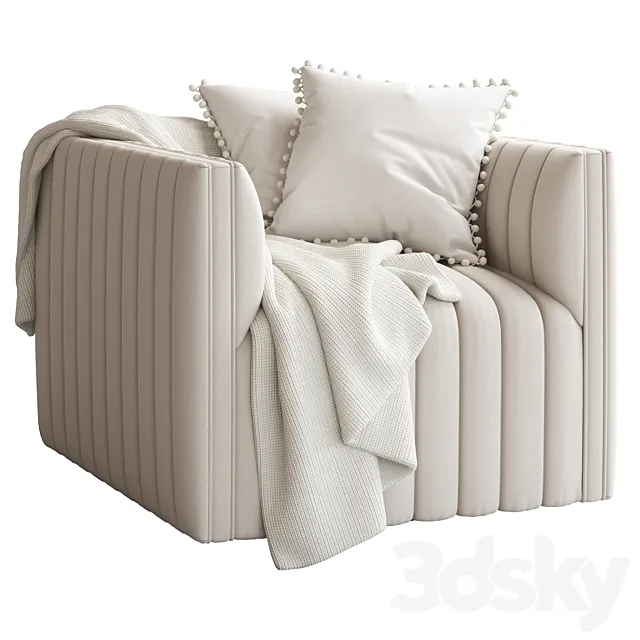 Coco Republic Victor Swivel Chair1 3D Model