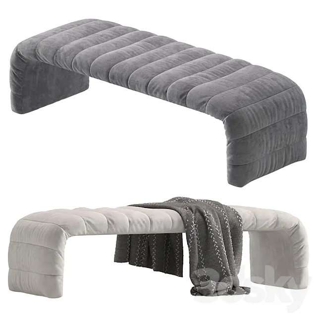 Coco Republic Westwood Bench 3D Model Coco Republic Westwood Bench 3D Model