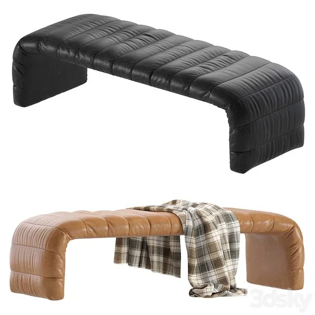 Coco Republic Westwood Bench Leather 2 Colors Version 3D Model Coco Republic Westwood Bench Leather 2 Colors Version 3D Model