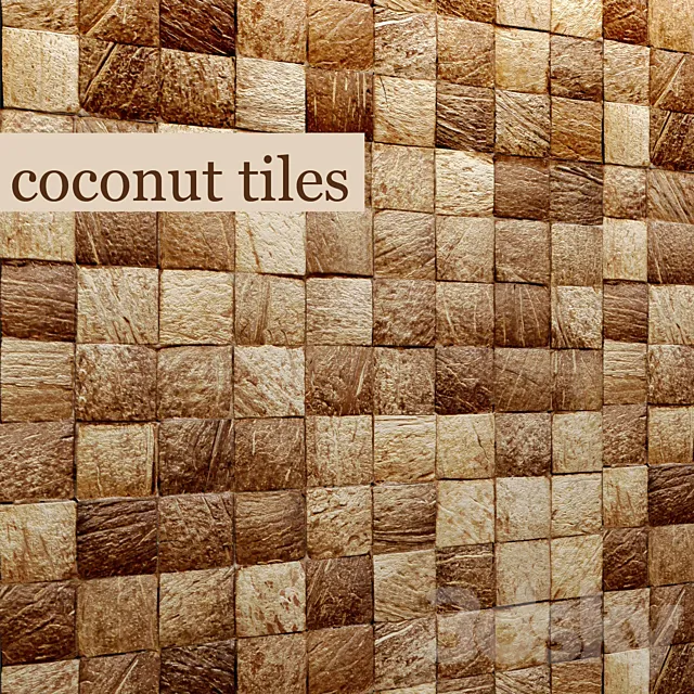 Coconut tiles. panel. eco style. nature decor. wall decor 3DModel Coconut tiles. panel. eco style. nature decor. wall decor 3DModel