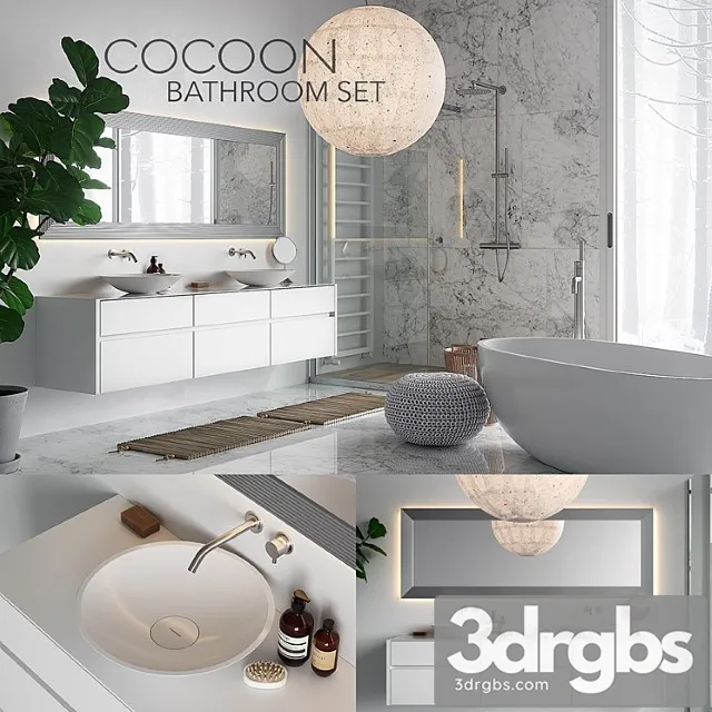 Cocoon Bathroom Set 3D Model Download