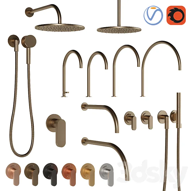 Cocoon faucet and shower – John Pawson collection 3D Model