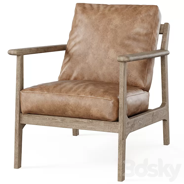 Cody Leather Armchair by pottery barn 3D Model Free Download