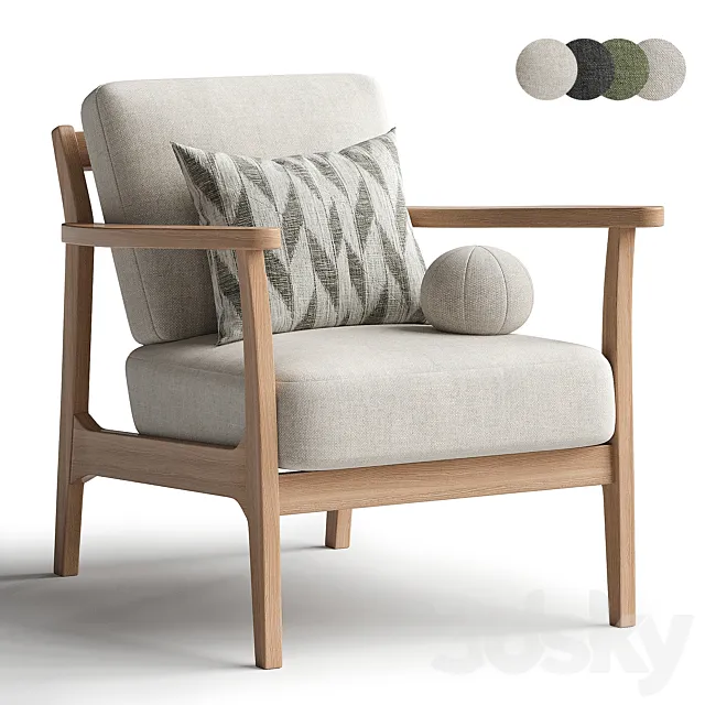 Cody Upholstered Armchair 3D Model Cody Upholstered Armchair 3D Model