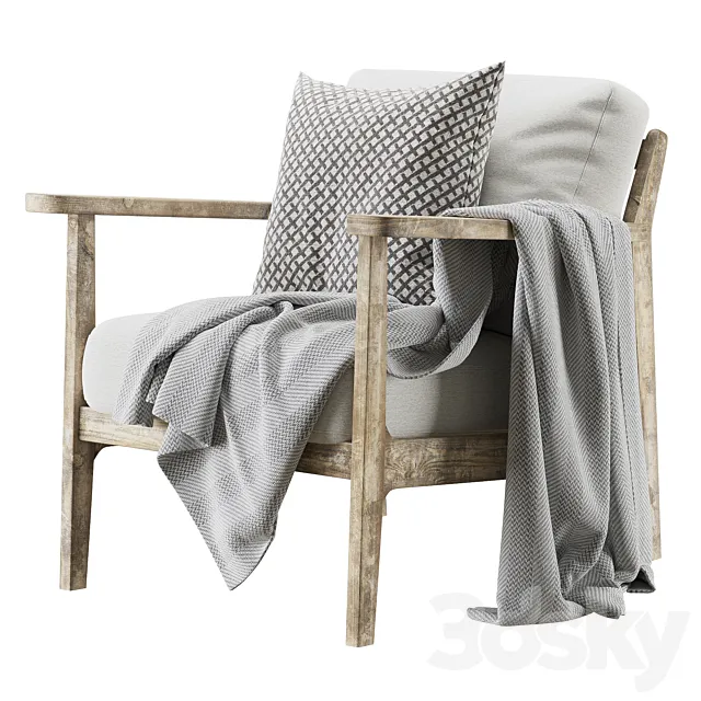 Cody Upholstered Armchair 3D Model Cody Upholstered Armchair 3D Model