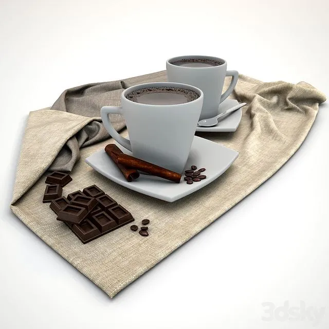Coffee and chocolate 3D Model