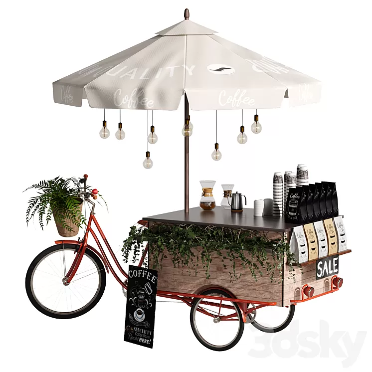 Coffee Bike mobile coffee 2 3D Model