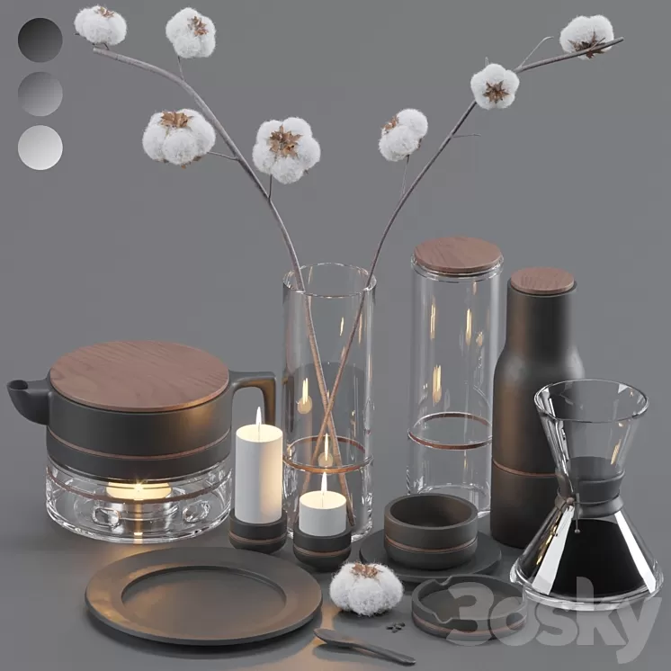 Coffee Decorative Set 3D Model