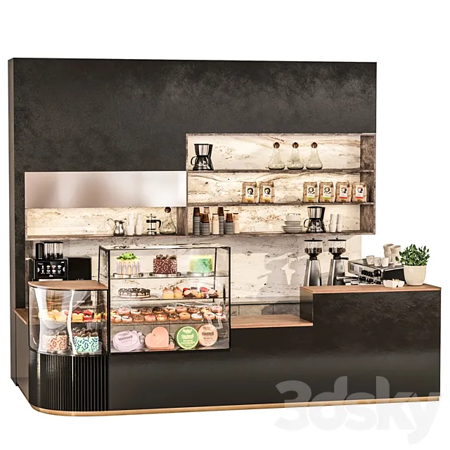 Coffee house with desserts 3D Model