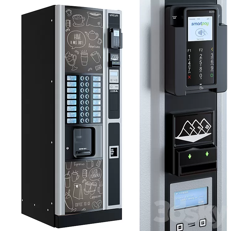 Coffee machine. Vending machine 3D Model Free Download