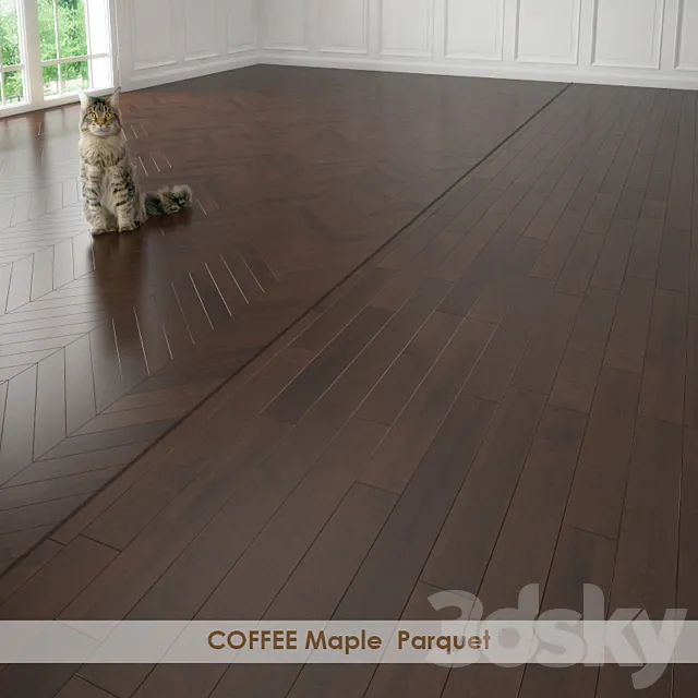 COFFEE Maple Parquet 3D Model COFFEE Maple Parquet 3D Model