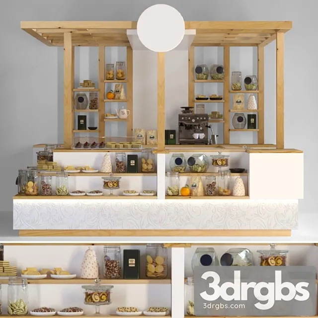 Coffee point design in a supermarket 3D Model Download