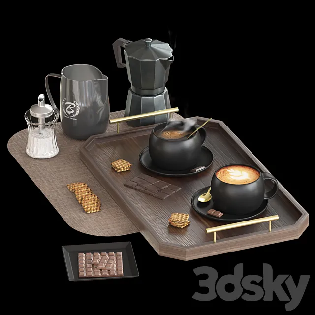 coffee set 01 3DModel